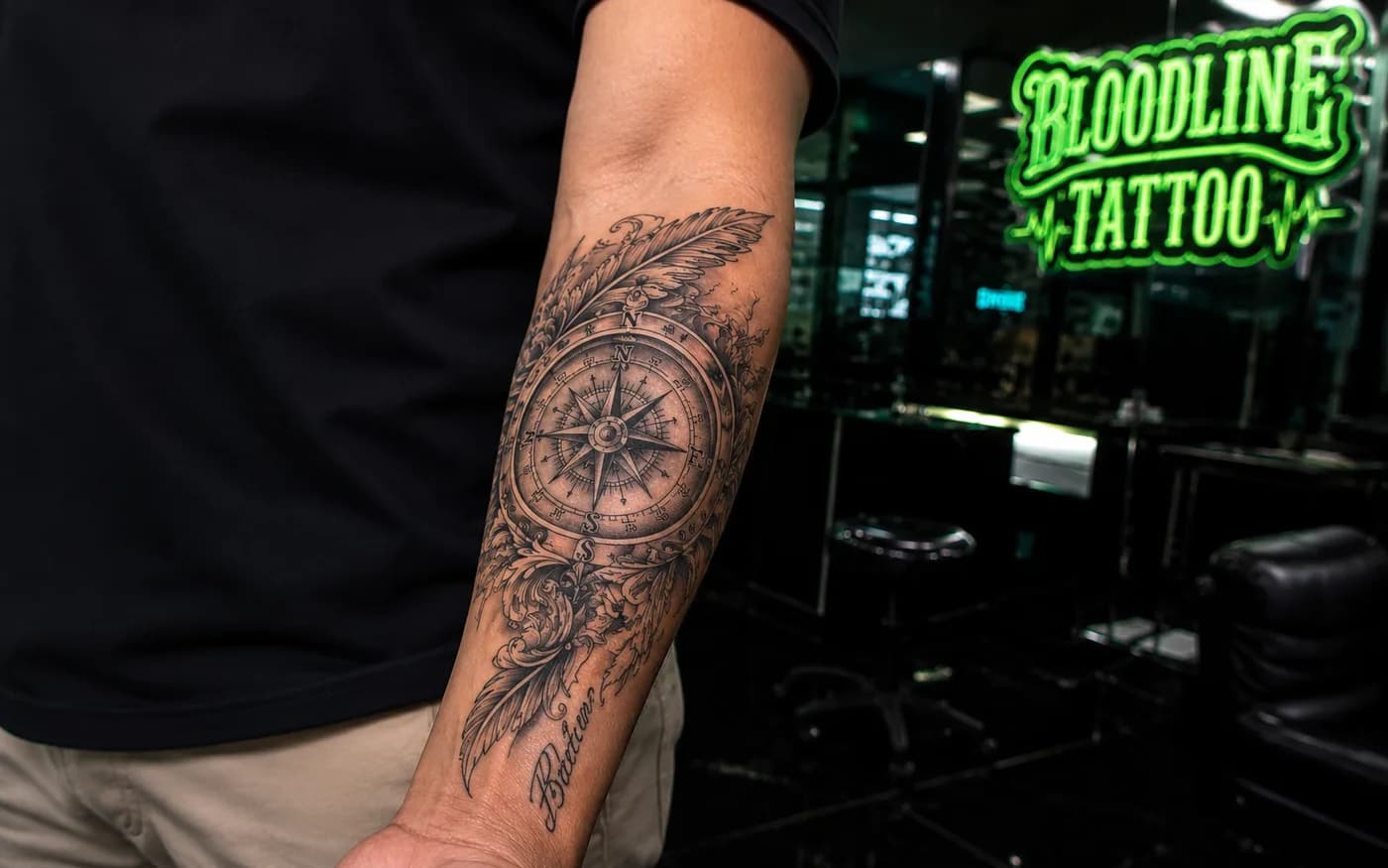 Healed tattoo result from Bangkok studio