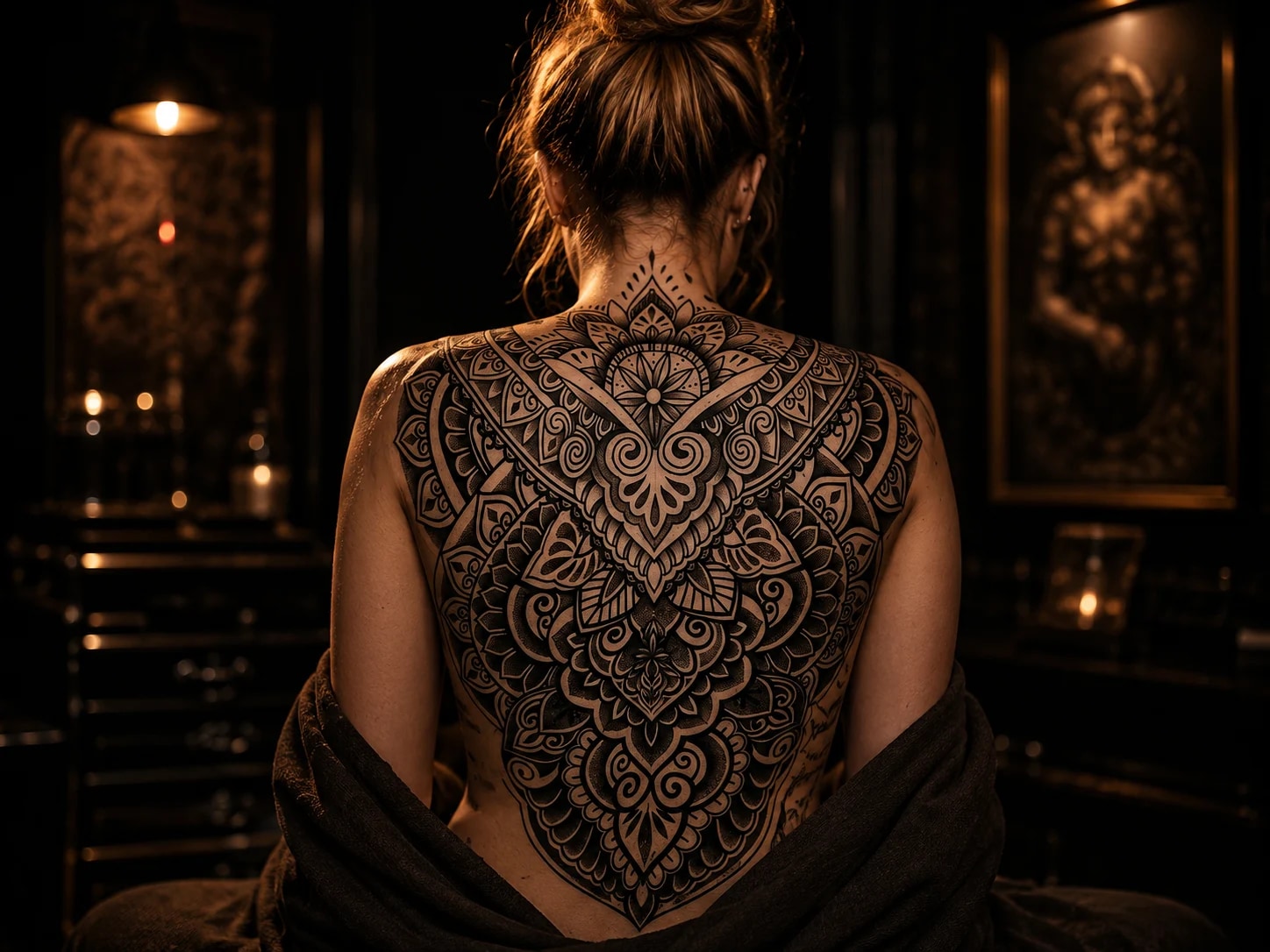 Close detail of premium tattoo execution in a controlled Bloodline studio session across Asia